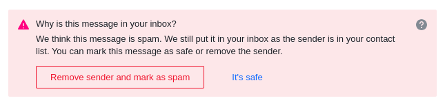 Yahoo puts a frightening red box to stamp a regular email as Spam mail.